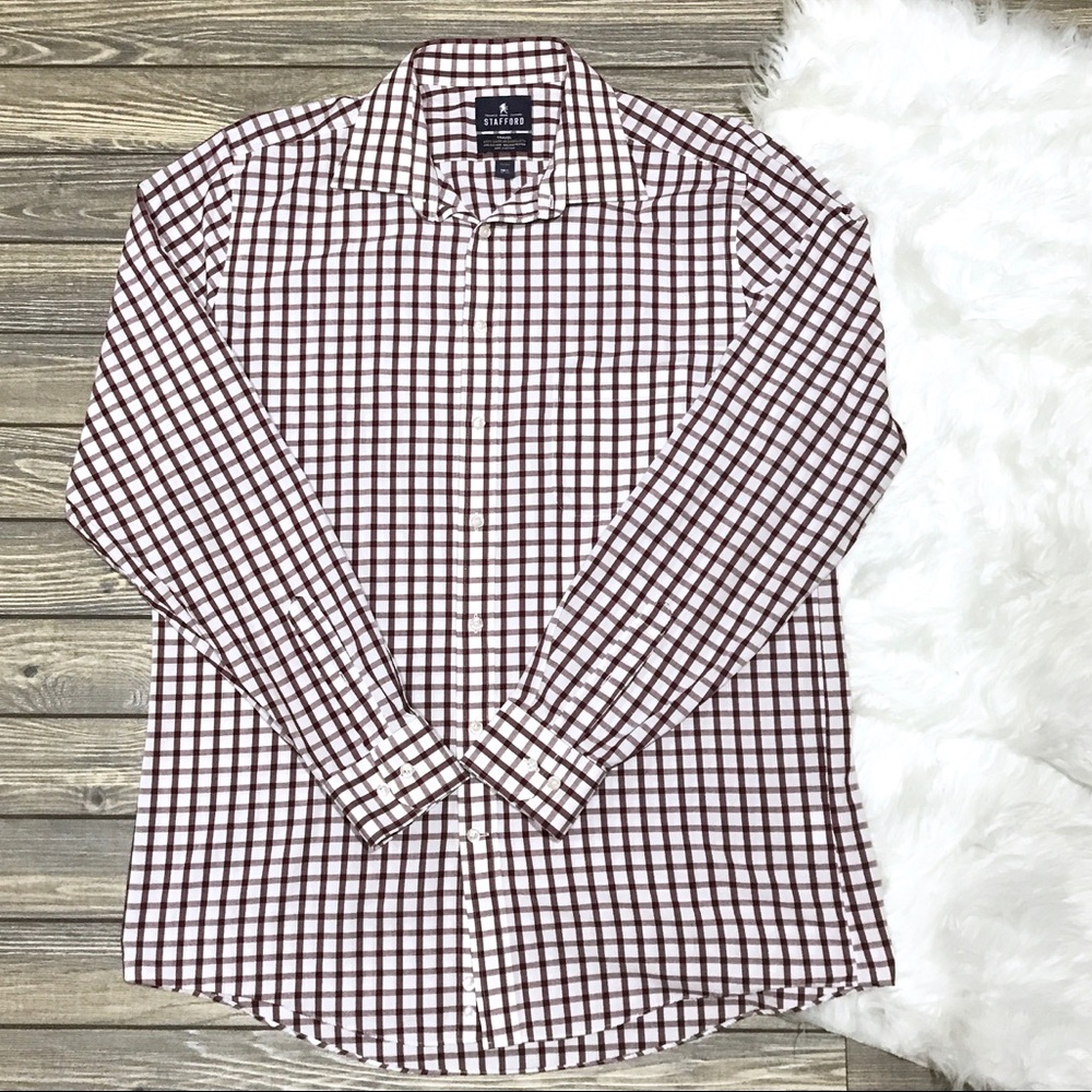 Stafford | Men’s Checkered Plaid Button Down Shirt